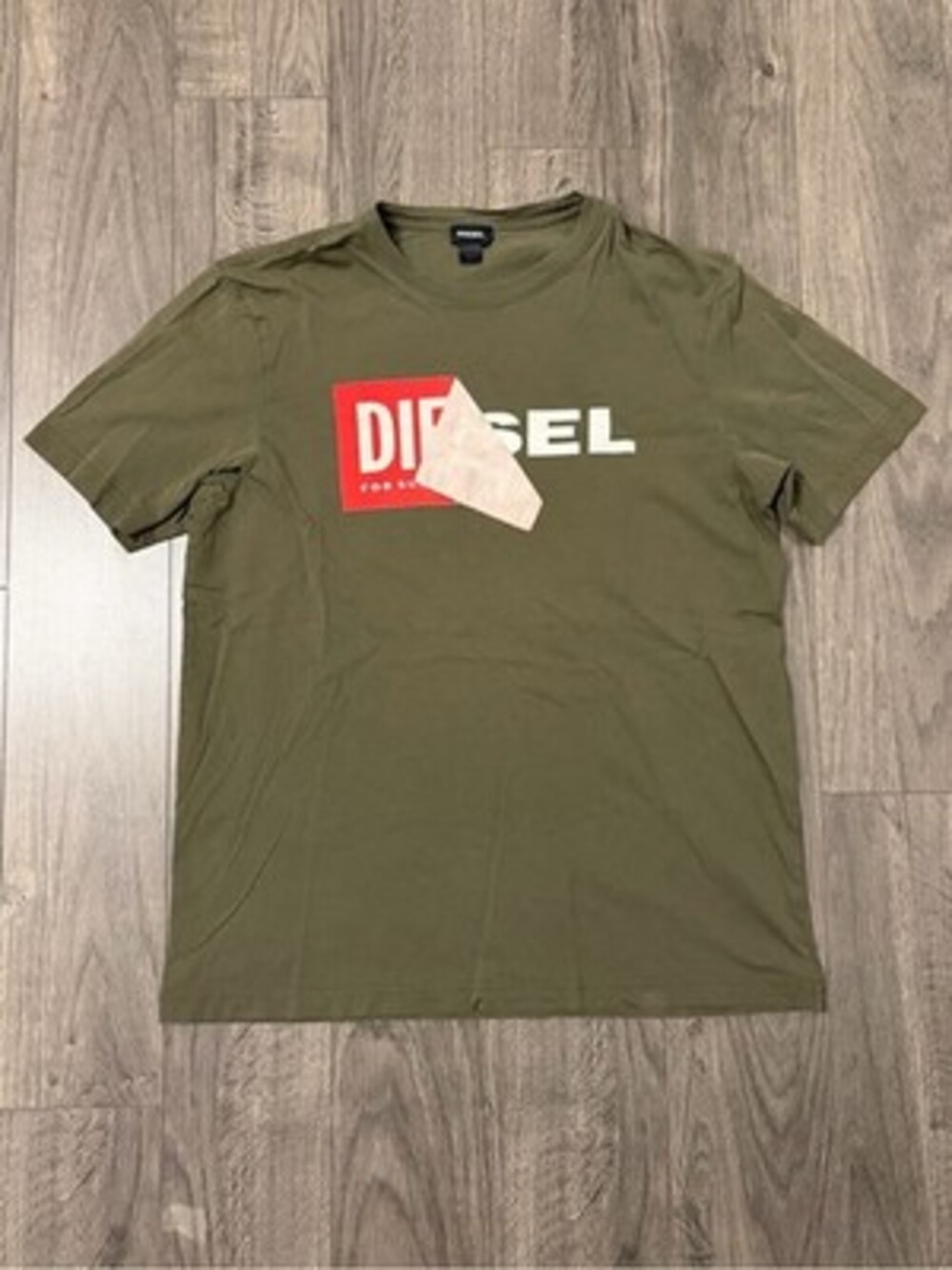Diesel Olive Green Graphic Tee Shirt, Casual Fit, Men's Size M